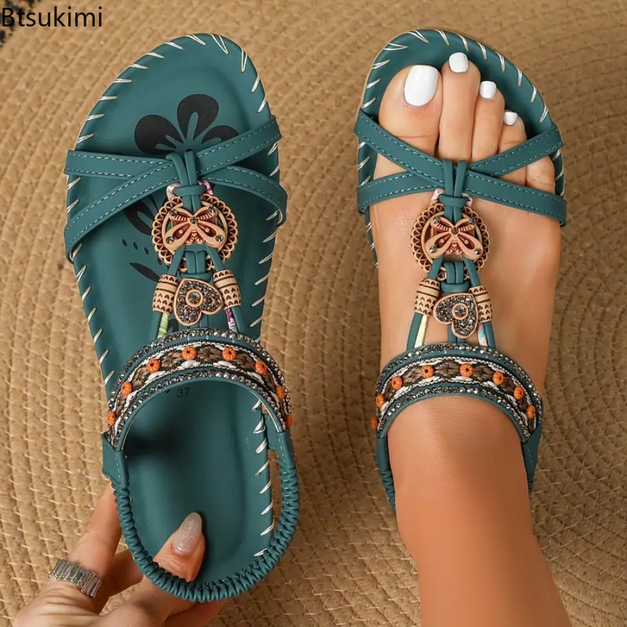 Ethnic Fashion For Ladies - Женские богемные сандалии для пляжа и